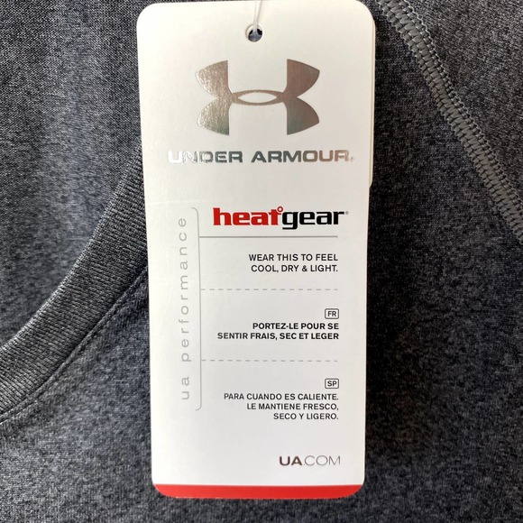 Under Armour Long Sleeve Performance Vneck tee Gray Shirt Large - Picture 7 of 7